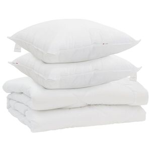 vidaXL Завивка с възглавница 3 pcs Бяло Микрофибър