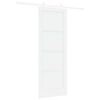 vidaXL Преплъзваща се врата Бяло 78 x 211 см Солидно борово дърво