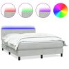 vidaXL Боксспринг легло с матрак и LED, светлосиво, 140x210 см, кадифе