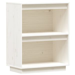 vidaXL Конзолен шкаф, бял, 60x34x75 см, бор масив