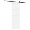 vidaXL Преплъзваща се врата Бяло 83 x 232 см Солидно борово дърво