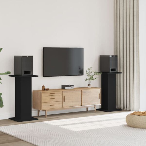 vidaXL Стойки за тонколони 2 бр черни 30x30x80 см инженерно дърво