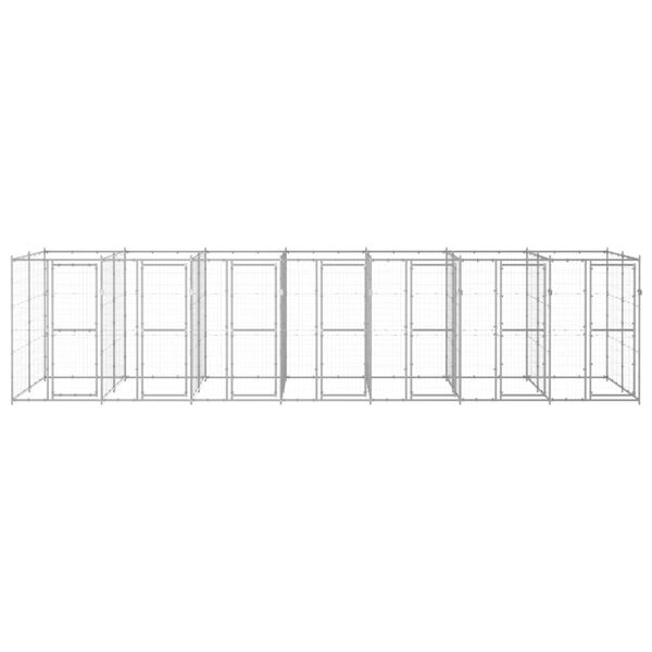 vidaXL Външна клетка за куче, поцинкована стомана, 16,94 м²