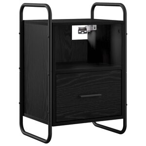 vidaXL Окачен нощен шкаф Черен дъб 40 x 30 x 60 cm Инженерна дървесина
