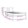 vidaXL Рамка за легло, меденокафява, масивно дърво, 90x200 см
