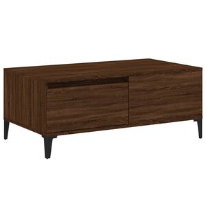 vidaXL Кафе маса, кафяв дъб, 90x50x36,5 см, инженерно дърво