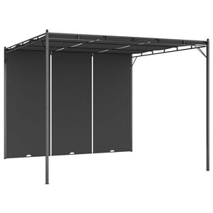 vidaXL Градинска шатра със странична завеса 3x3x2,25 м антрацит
