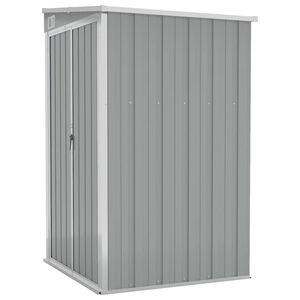 vidaXL Градинска барака за стенен монтаж сива 118x100x178 см стомана