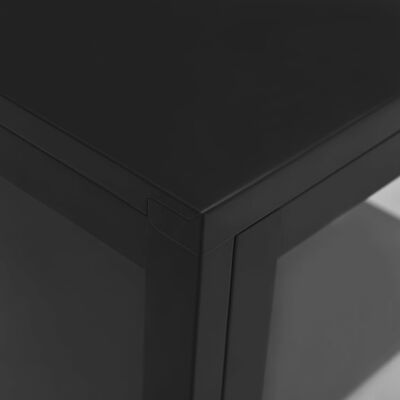 vidaXL Бюфет, черен, 38x35x70 см, стомана и стъкло