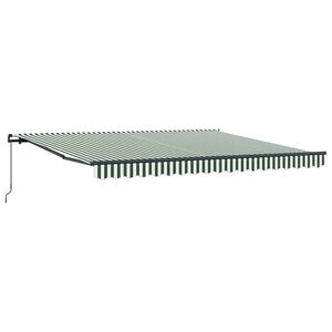 vidaXL Прибираща се тента Зелен и бял 400 &times; 300 cm