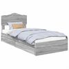 vidaXL Легло с място за съхранение с чекмедже Сив Сонома 90 x 200 cm