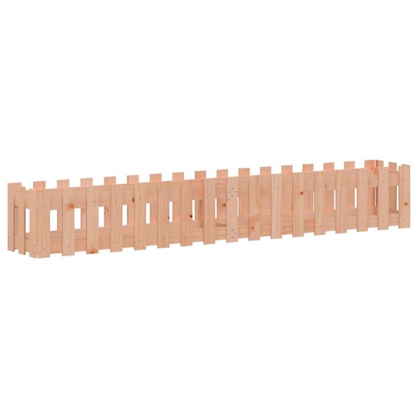 vidaXL Градинска леха с дизайн на ограда 200x30x30 см дугласки масив