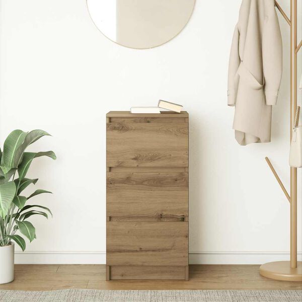 vidaXL Сайдборд, дъб артизан, 37,5x35x76 см, инженерно дърво