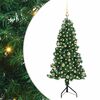 vidaXL Ъглово изкуствено коледно дърво Зелен 150 cm PVC и метал