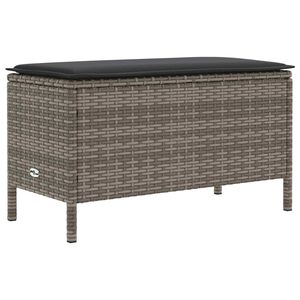 vidaXL Табуретка за градина Сив и тъмен сив 80 x 38 x 45 cm ПЕ ратан