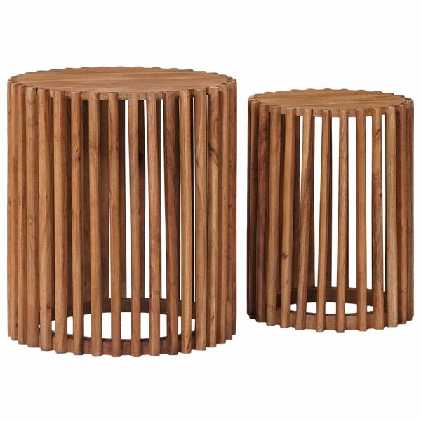 vidaXL Комплект помощни маси със съхранение Кафяво 40 x 40 x 45 cm