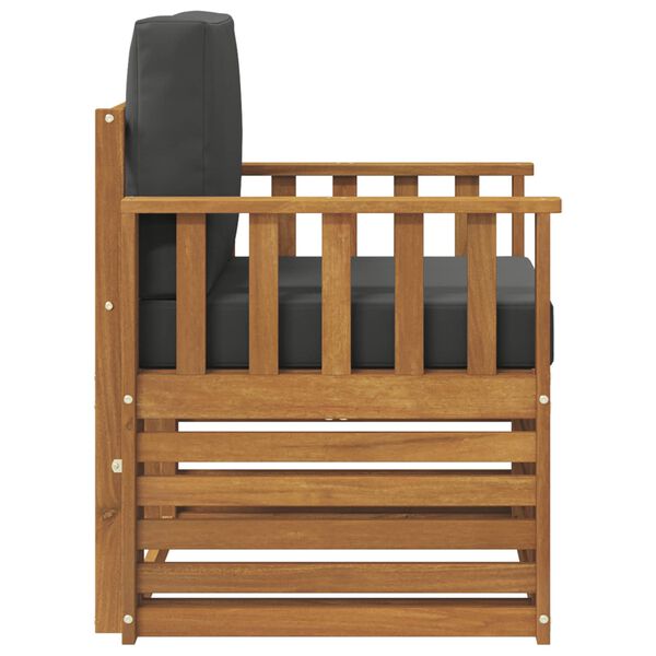 vidaXL Комплект дивани за открито Солидно акациево дърво и полиестер