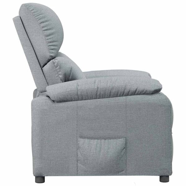 vidaXL Реклайнер стол, светлосив, текстил