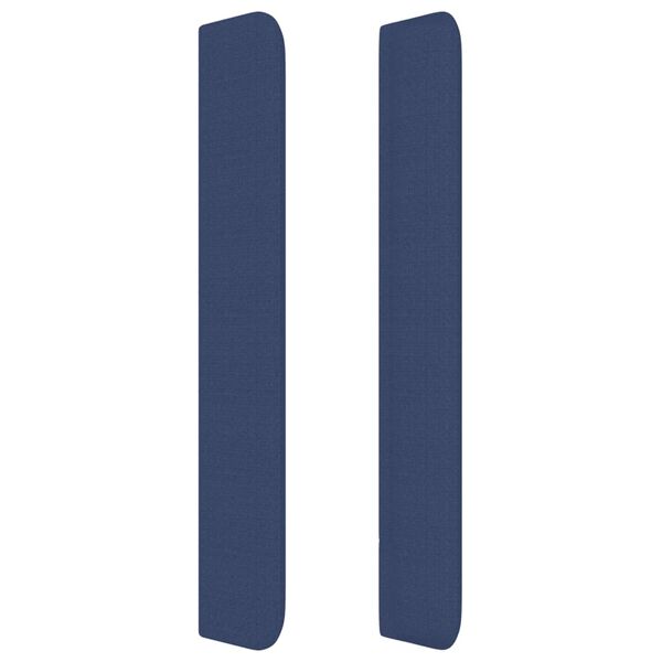 vidaXL Горна табла за легло с уши, синя, 93x16x118/128 см, плат