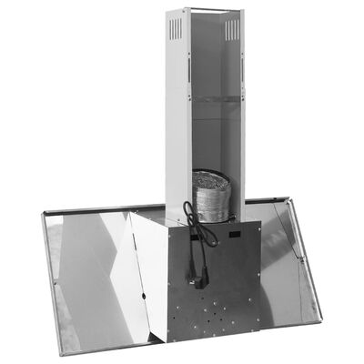 vidaXL Стенен абсорбатор, 90 см, инокс и закалено стъкло, сребрист