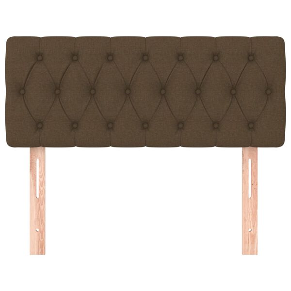 vidaXL Горна табла за легло, тъмнокафява, 100 x 7 x 78/88 см, плат