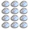 vidaXL Градински соларни стенни лампи, LED, 12 бр, кръгли, сребристи
