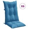 vidaXL Възглавници за столове 6 бр меланж сини 120x50x7 см плат