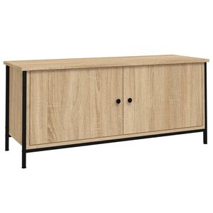 vidaXL ТВ шкаф с врати, дъб сонома, 102x35x45 см, инженерно дърво