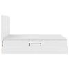 vidaXL Легло с място за съхранение и LED с LED Чисто бяло 140 x 200 cm
