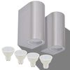vidaXL Външни LED прожектори за стена, обли, 2 бр