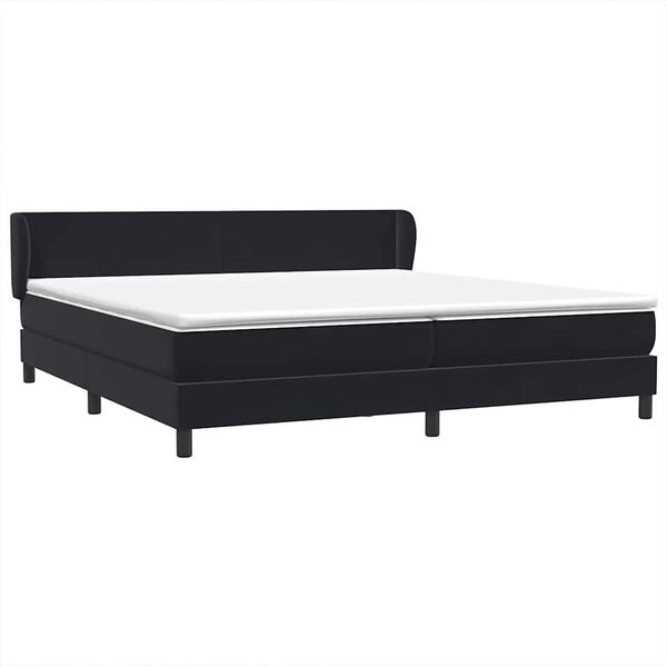 vidaXL Box Spring легло с матраци Black 180x210 cm Velvet