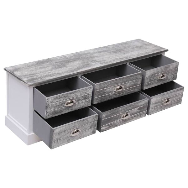 vidaXL Пейка за коридор, сива, 115x30x40 cм, дърво