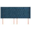 vidaXL Горна табла за легло с уши, тъмносиня,183x16x118/128 см, кадифе