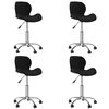 vidaXL Въртящи трапезни столове, 4 бр, черни, кадифе