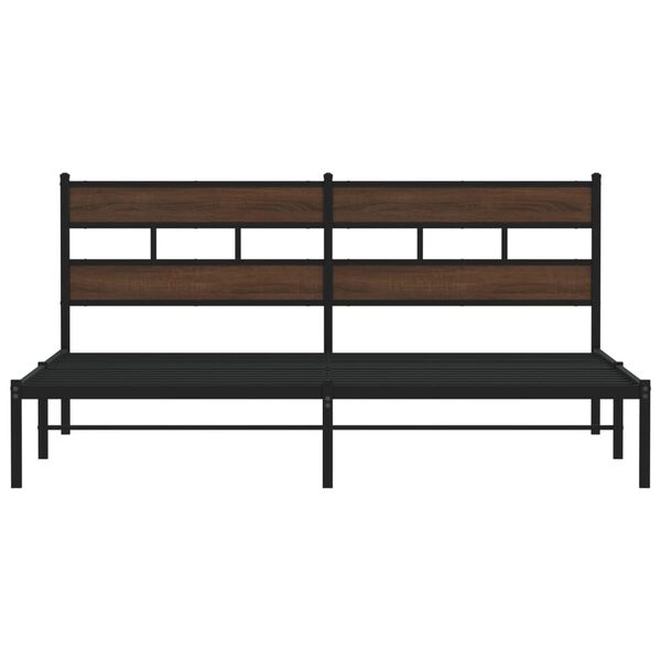 vidaXL Рамка за легло, без матрак, с табла, кафяв дъб, 190x200 см