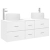 vidaXL Комплект мебели за баня 3 бр. Бяло 49,5 x 44,5 x 66 см