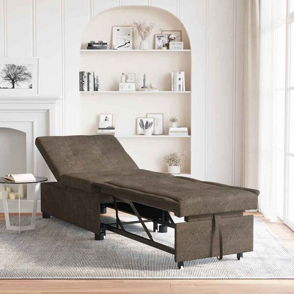 vidaXL Диван легло Тъмен сив 194 x 67 x 82 см Тъкан Huahua