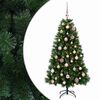 vidaXL Изкуствена коледна елха с топки 120 см 150 LED светодиода
