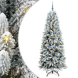 vidaXL С изкуствено коледно дърво Бяло 210 cm