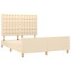 vidaXL Рамка за легло без матрак, кремава, 140x190 см, плат