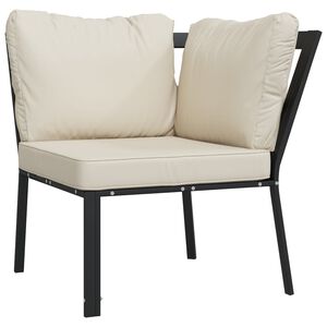 vidaXL Градински стол с пясъчни възглавници, 76x76x79 см, стомана