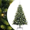 vidaXL Изкуствен сгъваем коледен дърво с 300 LED светлини Зелено