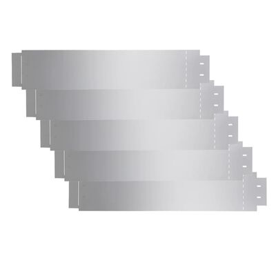 vidaXL Комплект оградни плоскости, 5 бр, поцинкована стомана, 100x20см