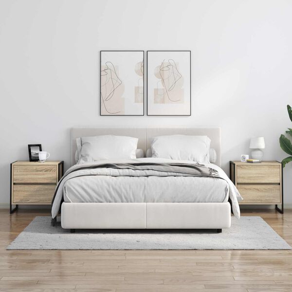 vidaXL Нощно шкафче Сонома 50 x 39.5 x 50 см Инженерно дърво