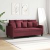 vidaXL 2-местен диван, Виненочервен, 140 см, текстил