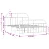 vidaXL Метална рамка за легло с горна и долна табла, черна, 150x200 см