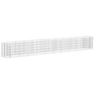 vidaXL Габион повдигната леха, поцинковано желязо, 400x50x50 cм