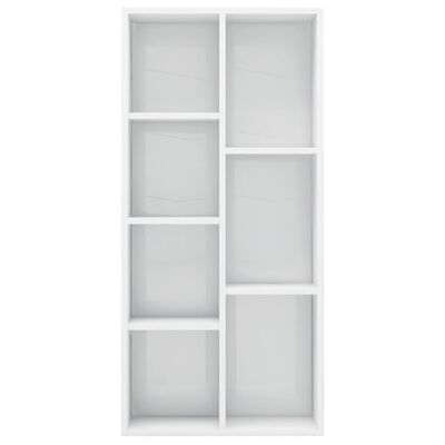 vidaXL Шкаф библиотека, бял гланц, 50x25x106 см, ПДЧ