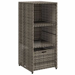vidaXL Градински шкаф за съхранение, сив, 50x55x115 см, полиратан