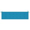 vidaXL Градинска пейка със синьо шалте, 175 см, тик масив
